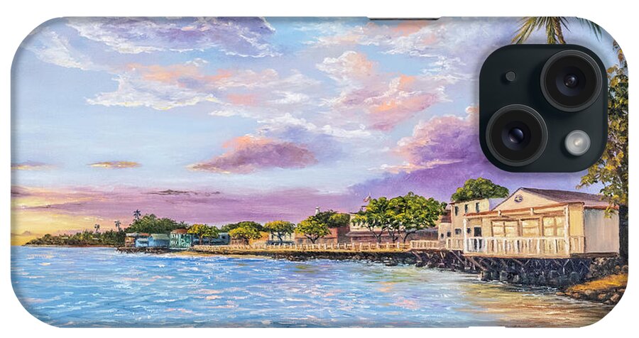 Maui iPhone Case featuring the painting The Back of Front Street Lahaina by Darice Machel McGuire