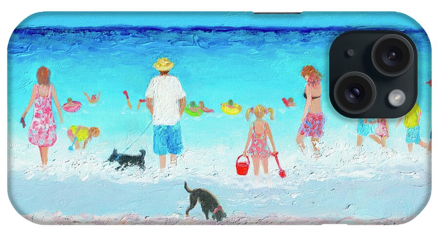 Beach iPhone Case featuring the painting The Beach Parade, beach scene by Jan Matson