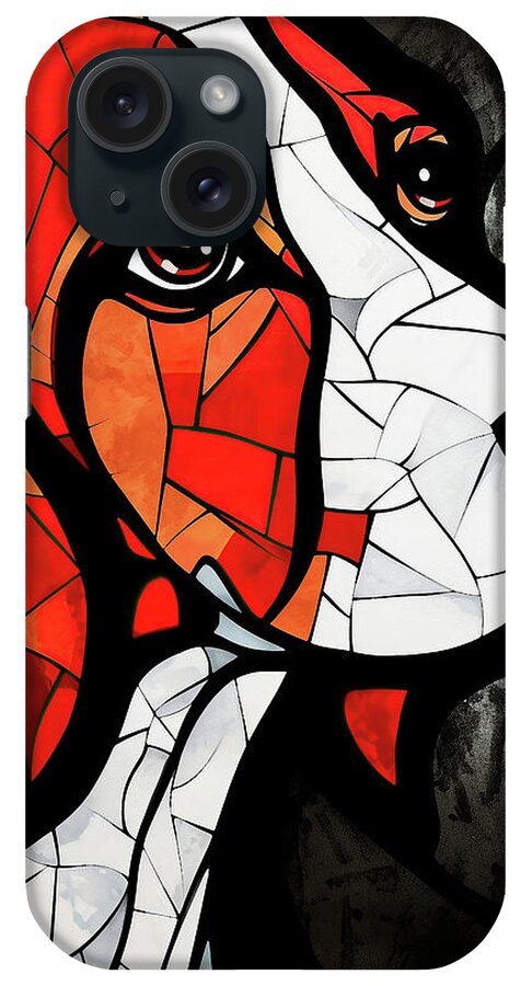 Beagle iPhone Case featuring the painting The Beagle Dog, Red and Black 001 - Ulises Dallaire by Ulises Dallaire