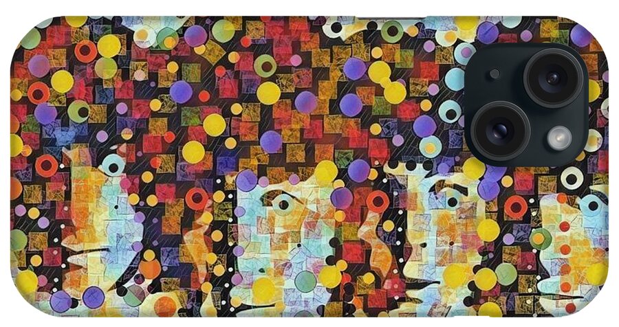 Abstract Beatles Music Concert Rock And Roll Celebrity Star Bag Cushion Towel Mask iPhone Case featuring the painting The Beatles Abstract 1 by Bradley Boug