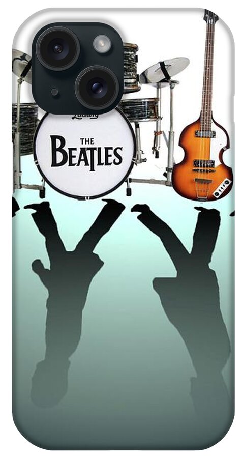The Beatles iPhone Case featuring the digital art The Beatles by Yelena Day