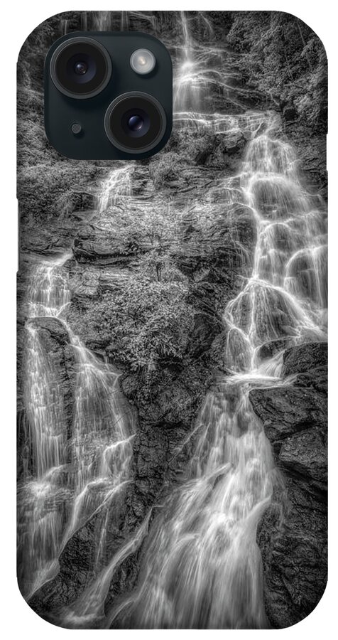 Carolina iPhone Case featuring the photograph The Beauty of Amicalola Falls Black and White by Debra and Dave Vanderlaan