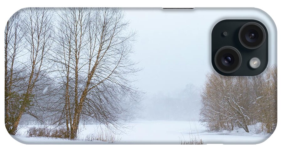 Blizzard iPhone Case featuring the photograph The Beginning of a Winter Adventure by Auden Johnson