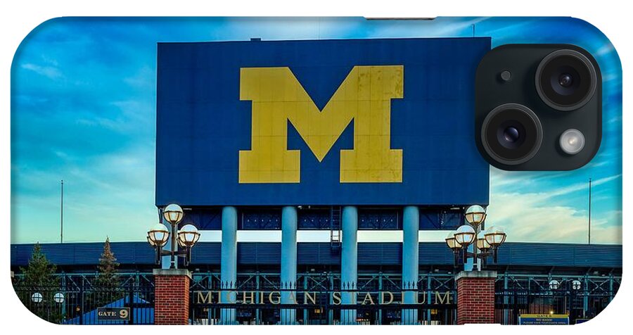 Michigan Stadium iPhone Case featuring the photograph The Big House - Home of the Michigan Wolverines by Mountain Dreams