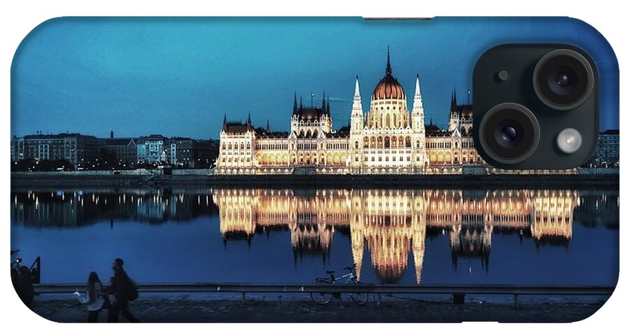 Danube iPhone Case featuring the photograph The Blue Danube and Hungarian Parliament by Tito Slack