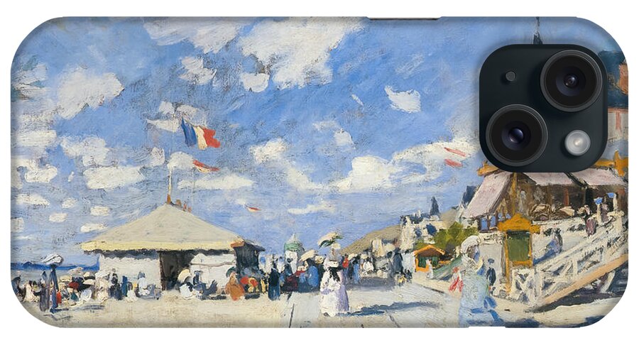 Boardwalk iPhone Case featuring the painting The boardwalk on the beach by Claude Monet by Mango Art