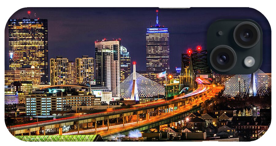 Boston iPhone Case featuring the photograph The Boston Skyline Boston MA Full Zakim by Toby McGuire