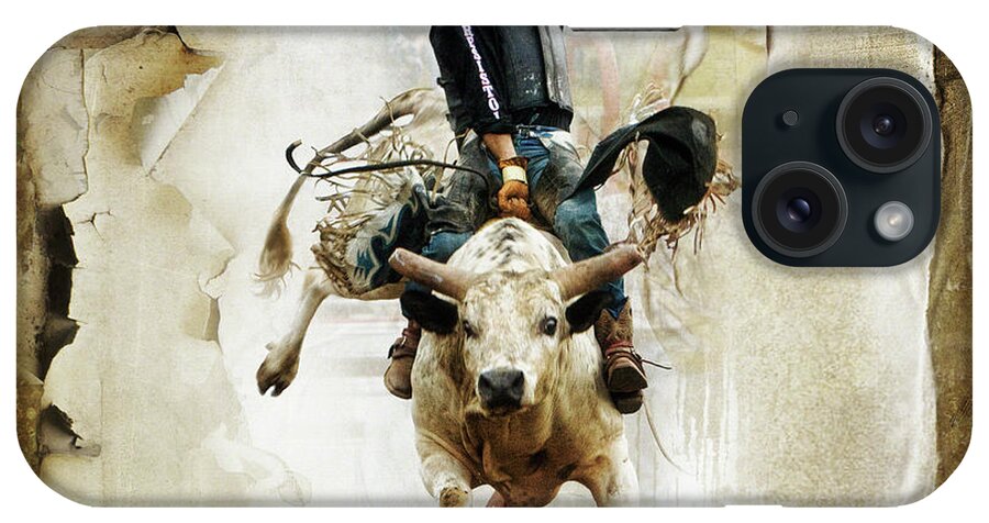Bull iPhone Case featuring the digital art The Bull Rider by Linda Lee Hall