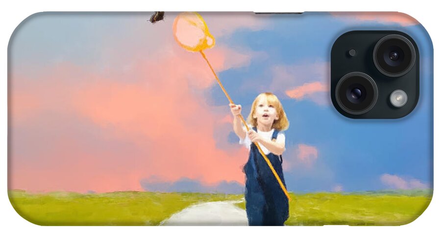  iPhone Case featuring the painting The Butterfly Catcher by Gary Arnold