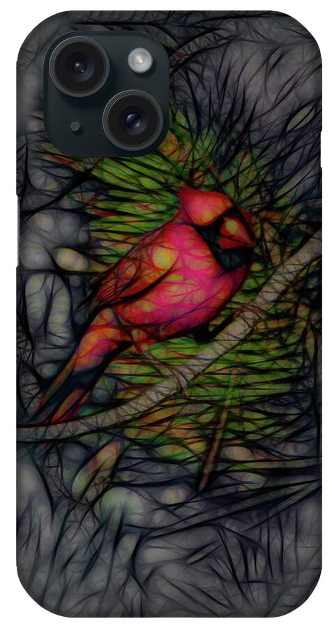 The Cardinal iPhone Case featuring the digital art The Cardinal 3 by Ernest Echols