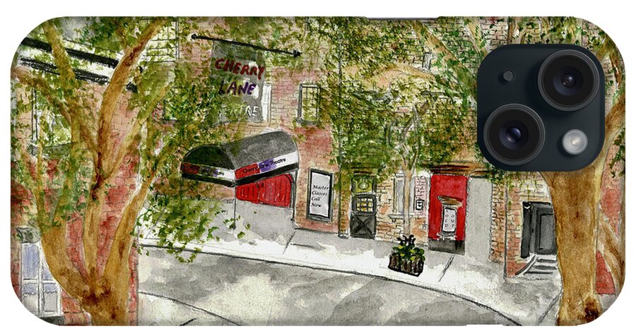 Cherry Lane Theatre iPhone Case featuring the painting The Cherry Lane Theatre on Commerce Street in Greenwich Village by Afinelyne