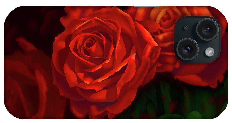 Roses iPhone Case featuring the digital art The Color of Love. by Yenni Harrison