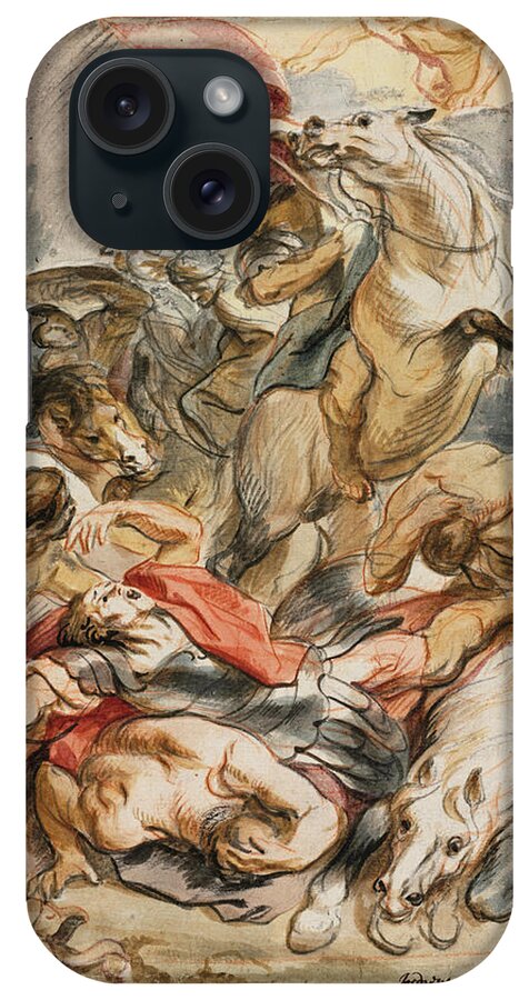 Jacob Jordaens iPhone Case featuring the drawing The Conversion of Saul with Horseman and Banner by Jacob Jordaens