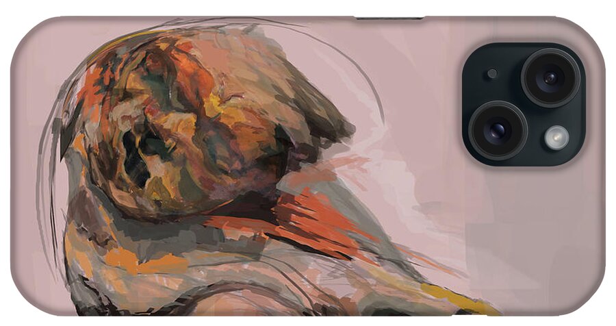 #deaf iPhone Case featuring the digital art The Deaf Man 7 by Veronica Huacuja