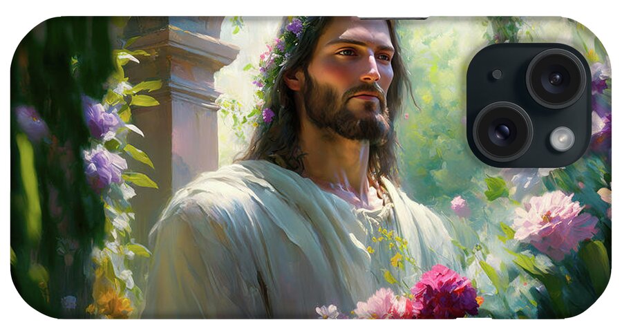 The Divine Gardener iPhone Case featuring the painting The Divine Gardener by Greg Collins