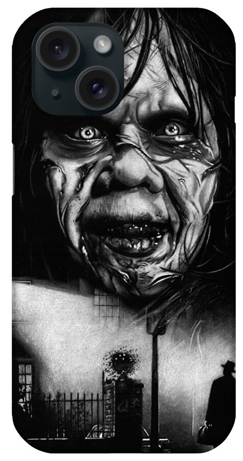 The Exorcist iPhone Case featuring the drawing The Exorcist by JPW Artist