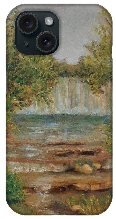 Landscape iPhone Case featuring the painting The Falls by Brenda Peterson