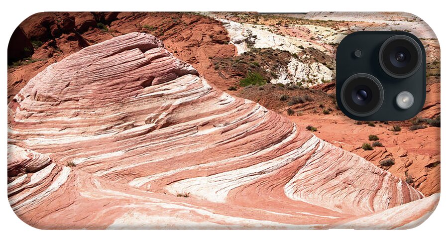 The Wave iPhone Case featuring the photograph The fire wave in valley of Fire State Park by Jean-Luc Farges