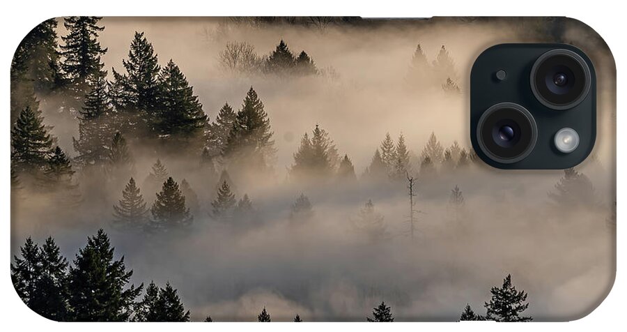 Fog iPhone Case featuring the photograph The fog in the trees. by Ulrich Burkhalter