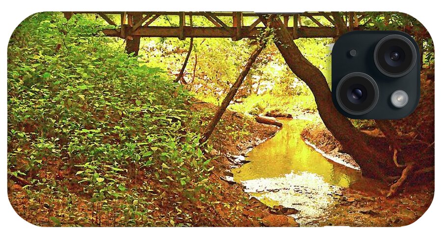 Footbridge iPhone Case featuring the photograph The Footbridge in the Woods by Stacie Siemsen