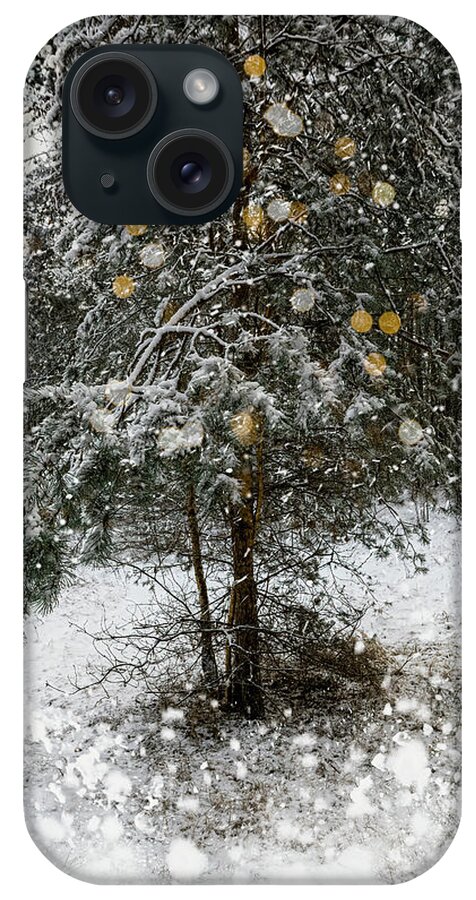 Forest Photography iPhone Case featuring the mixed media The Forest Raised A Christmas Tree by Aleksandrs Drozdovs