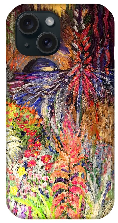 The Garden iPhone Case featuring the painting The Garden by Amzie Adams