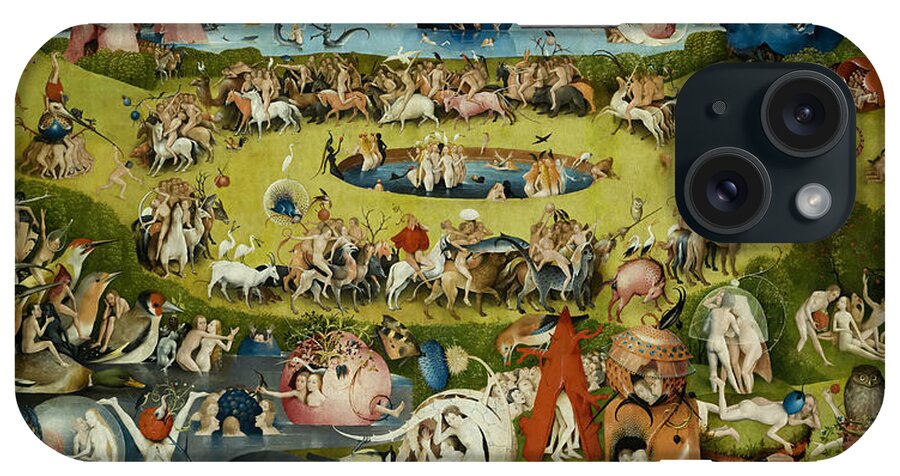 Jérôme Bosch iPhone Case featuring the painting The Garden of earthly delights by Jerome Bosch