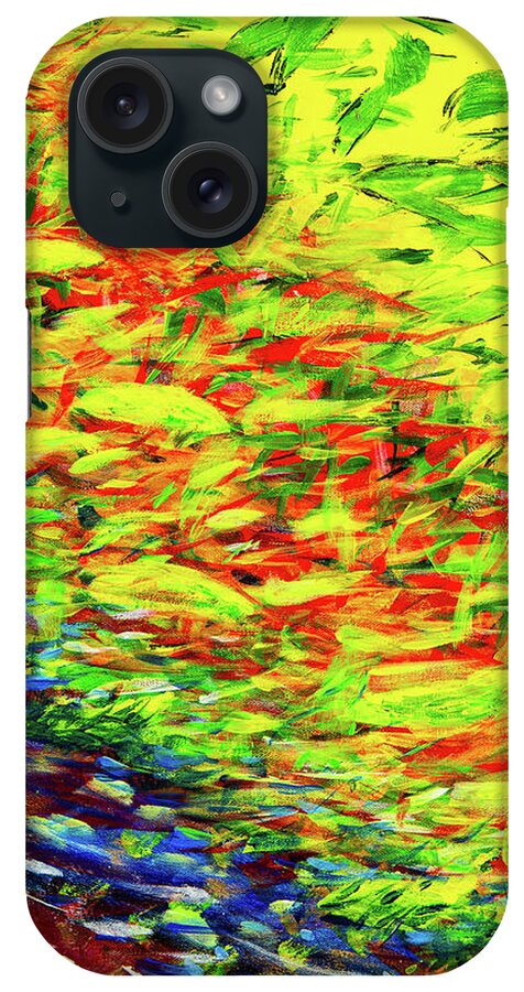 Abstract iPhone Case featuring the digital art The Gathering - Colorful Abstract Contemporary Acrylic Painting by Sambel Pedes
