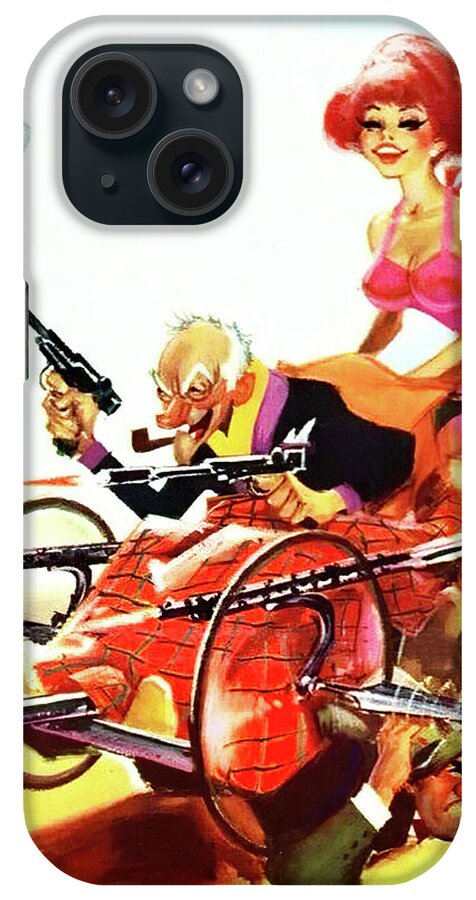 Golden iPhone Case featuring the painting ''The Golden Age of Comedy'', 1957, movie poster painting by Movie World Posters