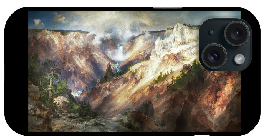 The Grand Canyon Of The Yellowstone iPhone Case featuring the painting The Grand Canyon of the Yellowstone by Thomas Moran 1893 by Thomas moran