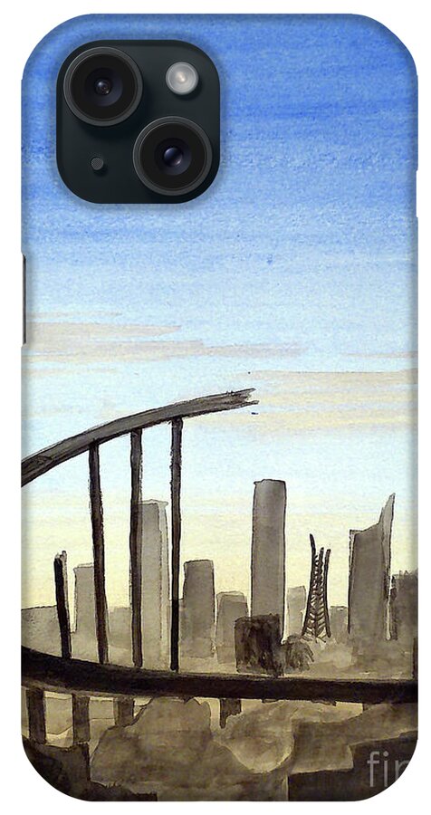 Post Apocalyptic iPhone Case featuring the painting The great Clockspring is Broken by Rohvannyn Shaw