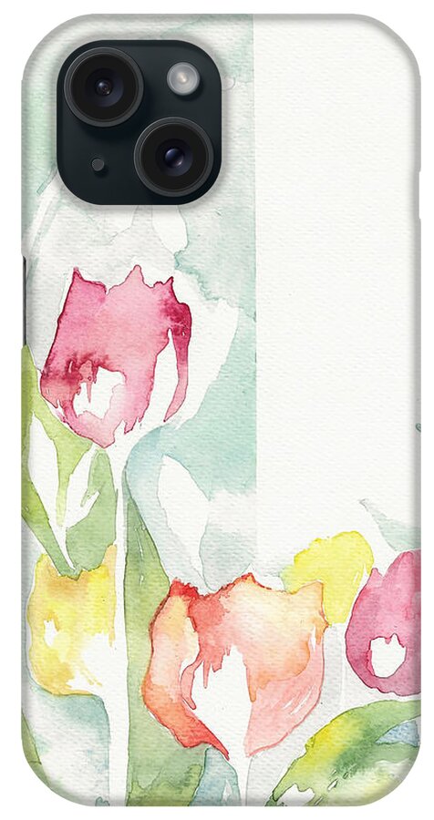Tulips iPhone Case featuring the painting The happy tulips by Shreya Sen