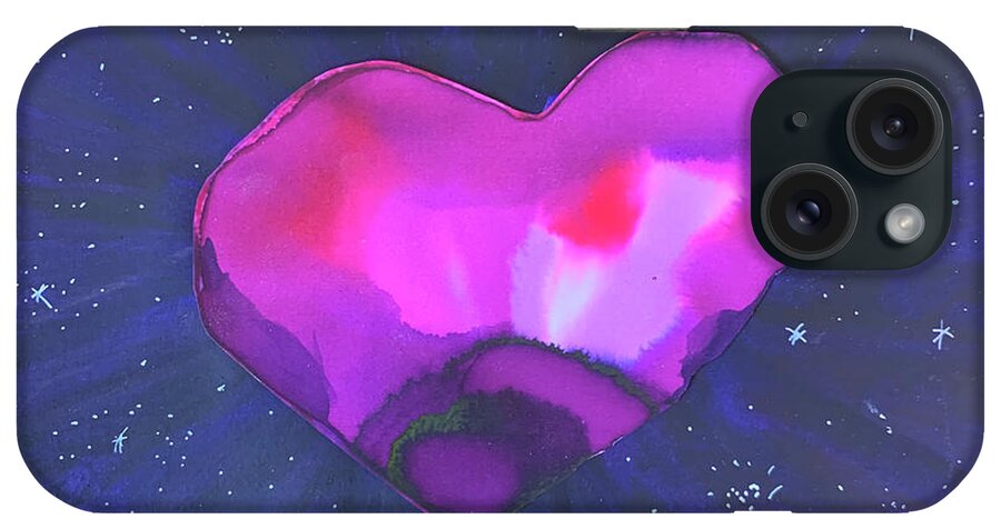 Vibrant iPhone Case featuring the painting The Heart of the Universe by Sandy Rakowitz