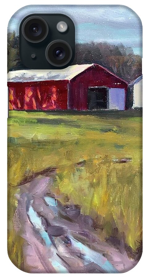 Red Barn iPhone Case featuring the painting The Heartland by Laura Toth