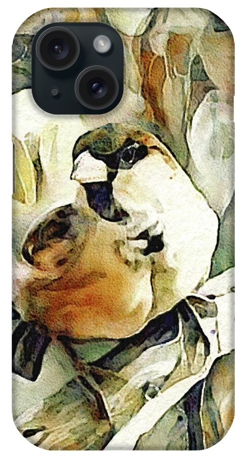 Inquisitive Sparrow iPhone Case featuring the digital art The Inquisitive Sparrow by Susan Maxwell Schmidt
