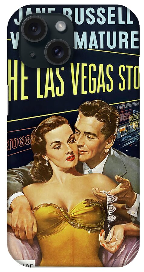 Las iPhone Case featuring the mixed media ''The Las Vegas Story'', with Jane Russell and Victor Mature, 1952 by Movie World Posters
