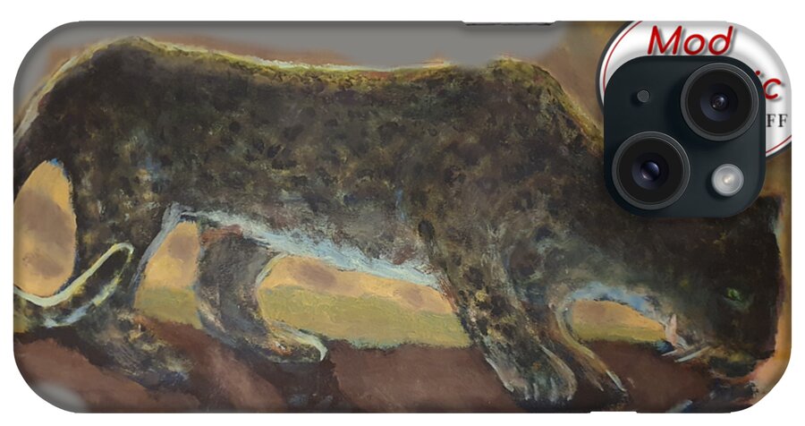 Leopard iPhone Case featuring the painting The Leopard 'ModClassic Art by Enrico Garff