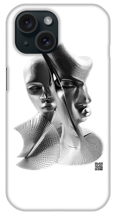 Portrait iPhone Case featuring the digital art The Listener by Rafael Salazar