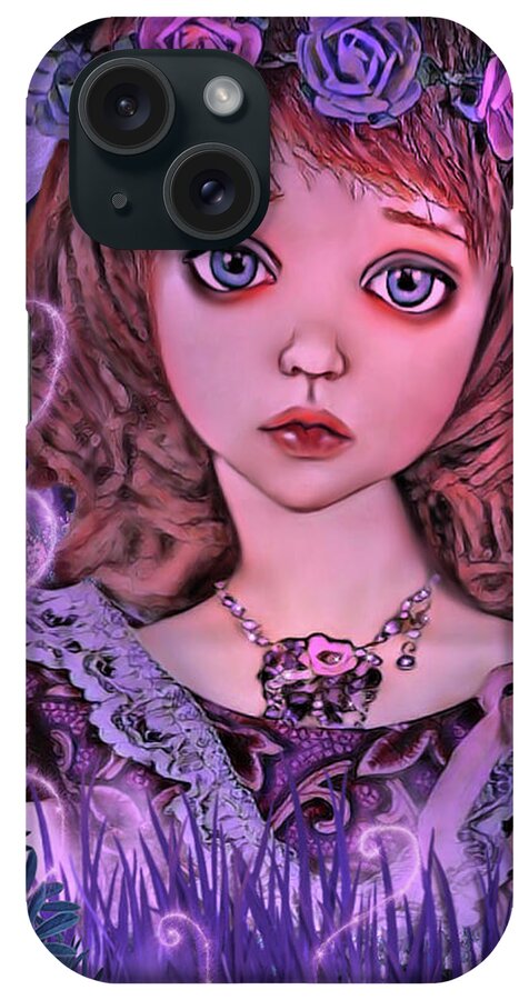 Digital Art iPhone Case featuring the digital art The Little Flower Girl by Artful Oasis