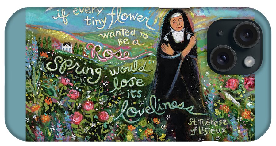 Jen Norton iPhone Case featuring the painting The Little Flower, St. Therese of Lisieux by Jen Norton