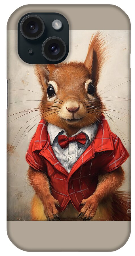 Squirrel iPhone Case featuring the painting The Little Preppy by Tina LeCour