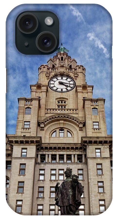 Building iPhone Case featuring the photograph The Liver Building And The Alfred Lewis Jones Memorial by Jeff Townsend
