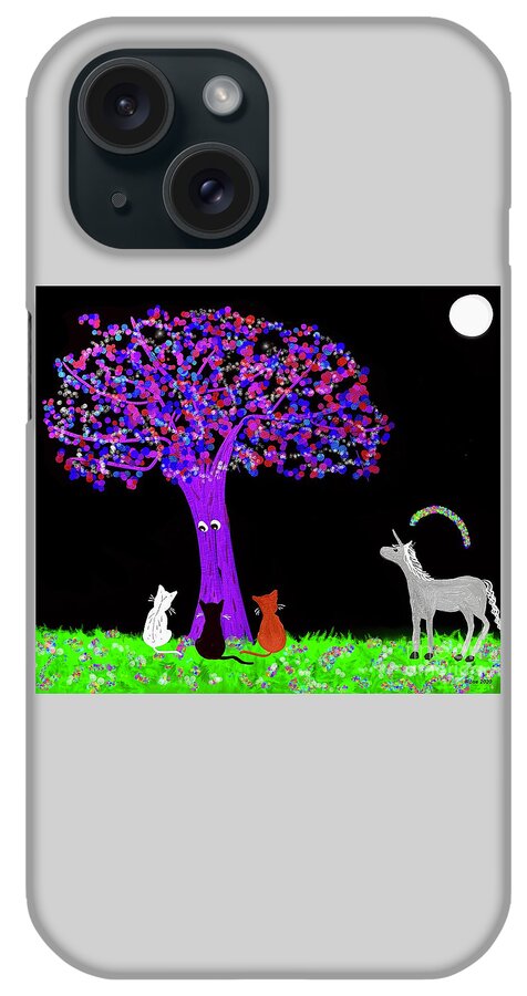 Fantasy Artwork iPhone Case featuring the digital art The magic tree by Elaine Hayward