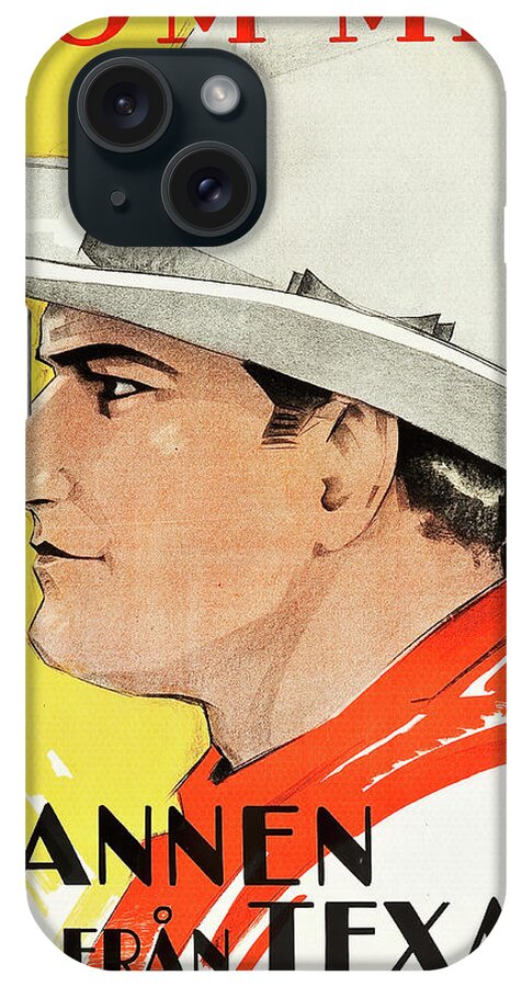 Rohman iPhone Case featuring the mixed media ''The Man From Texas'', 1915 - art by Eric Rohman by Movie World Posters