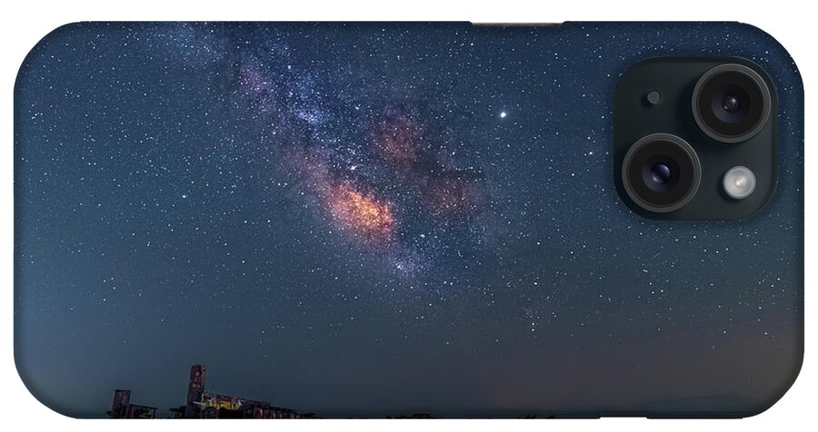 Milky Way iPhone Case featuring the photograph The Milky Way over a Shipwreck by Alexios Ntounas