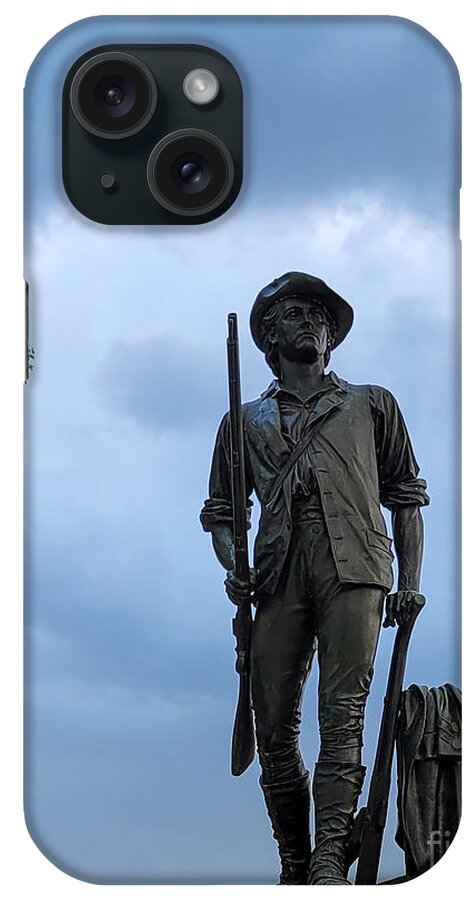 American Patriot iPhone Case featuring the photograph The Minute Man in Concord by Mary Capriole