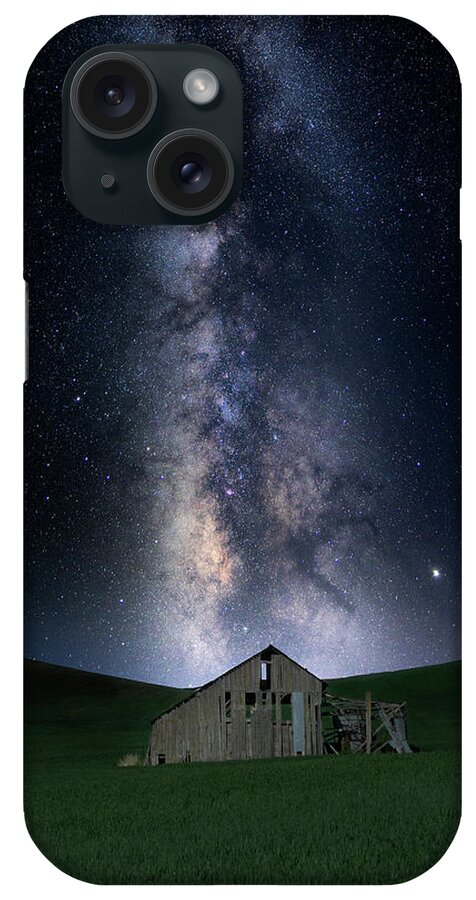 Palouse iPhone Case featuring the photograph The Old Barn under the Milky Way by Kristen Wilkinson