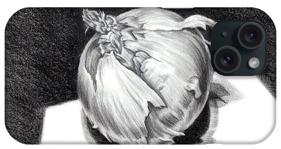 Onion iPhone Case featuring the drawing The Onion by Nancy Cupp