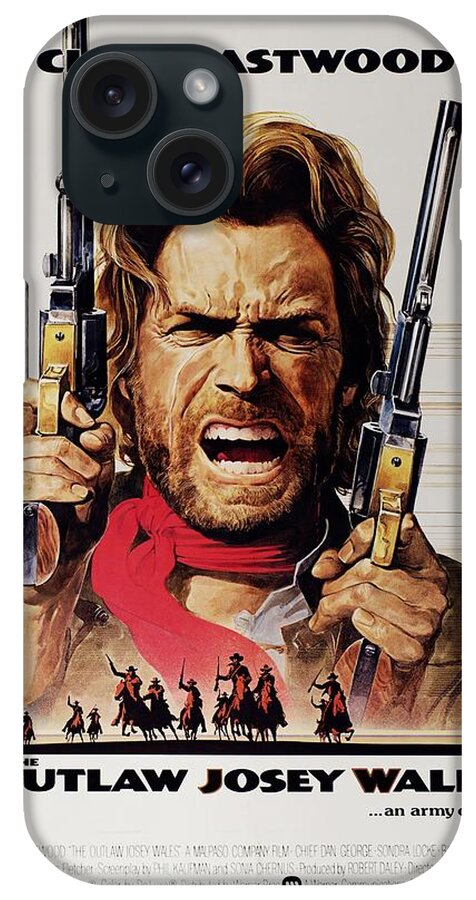 Synopsis iPhone Case featuring the mixed media ''The Outlaw Josey Wales'', 1976 - art by Bill Gold by Movie World Posters