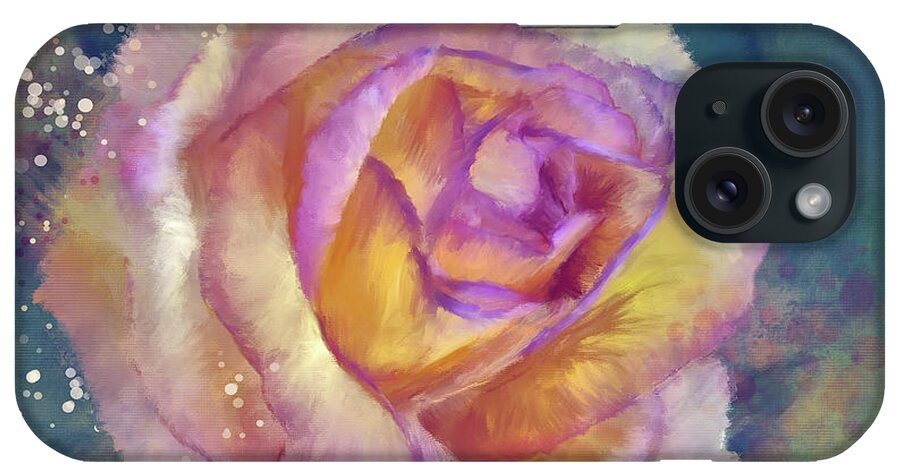 Flower iPhone Case featuring the digital art The Party Rose by Lois Bryan